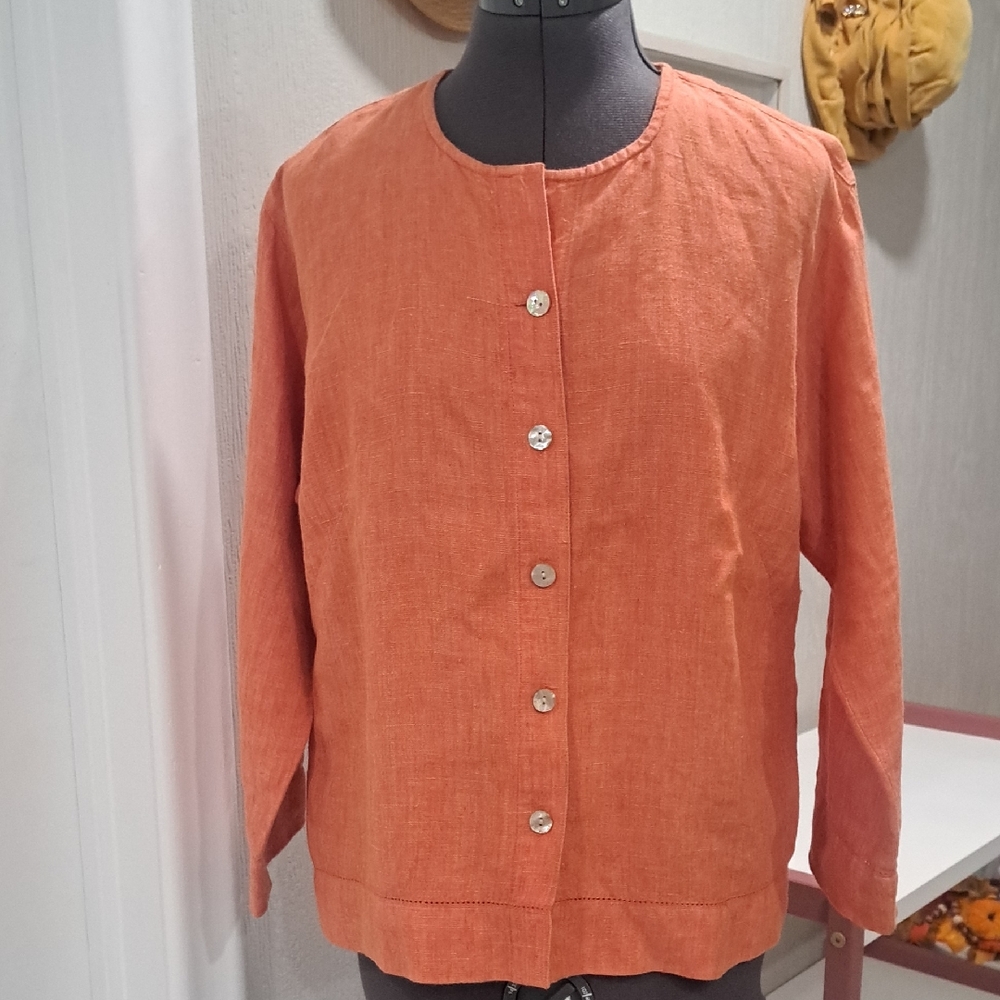 Sigrid Olsen Terracotta Button Down Shirt
